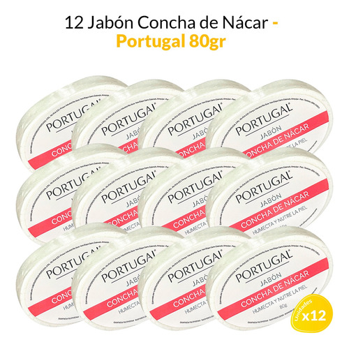12 Jabón Concha De Nácar 80g - Portugal