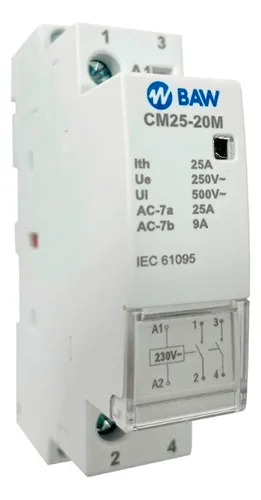 comprar Contactor Modular Baw 1 Modulo Din 25a Uc 230v - Ue 250v
