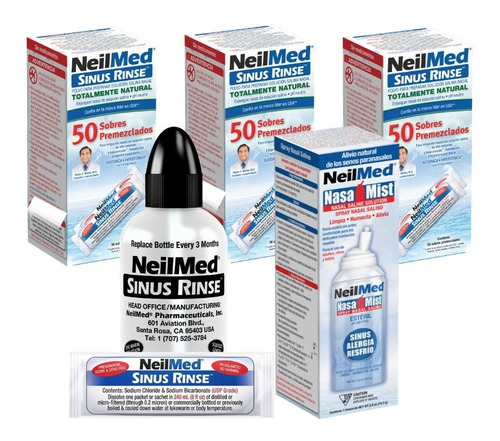 Neilmed Paq Sinus Rinse C/150 Sobres (2 Botellas) & Nasamist