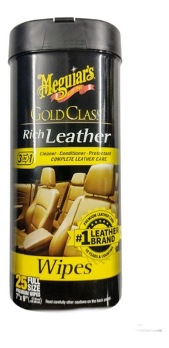 Limpiador De Cueros Gold Class Rich Leather 25 Wipes Meguiar