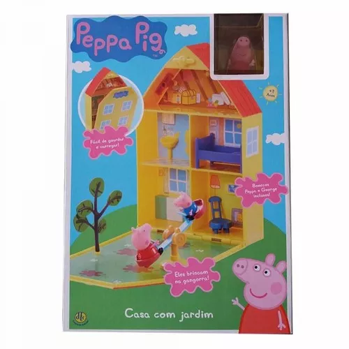 Peppa Pig Casa Com Jardim Maleta Cenário Dtc 4206