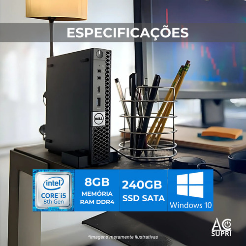 Computador Dell Mini I5 8° Geração Ssd 240gb 8gb Ddr4 W10