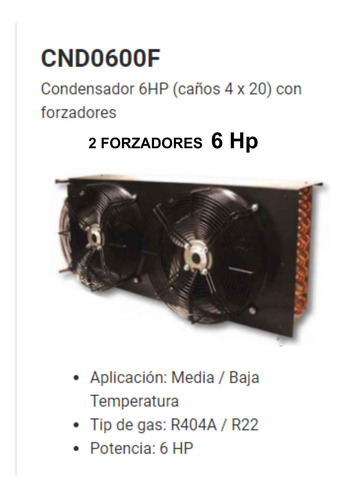 Condensador Para Equipo De Frio 6 Hp 2 For Good Cold Nac.