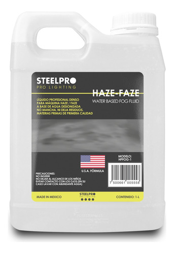 Liquido De Humo Haze Base Agua Niebla Densa Steelpro 1 L