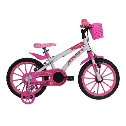 Bicicleta Feminina Infantil Aro 16 Athor Baby Lux Rosa Tamanho do quadro Único