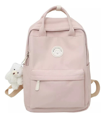 1 Mochila De Mujer Insignia De Muñeca De Oso Estético Kawaii