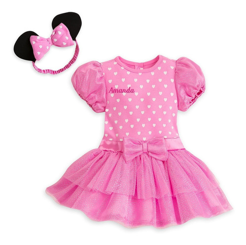 Body Vestido Rosa Bebé Disney Store Minnie Con Etiqueta