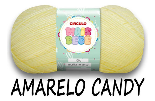 Lã Mais Bebê 100gr Circulo 500 Metros Colorida Tricô Crochê Cor Amarelo Candy