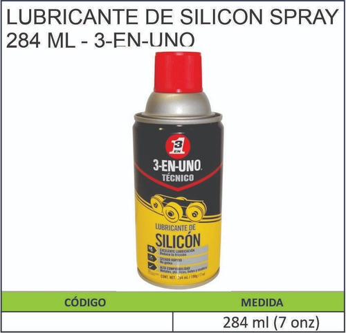 Lubricante De Silicon Spray 7 Oz -  3-en-uno