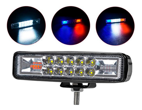 Neblinero Led 36w Blanco + Luces Policial Estroboscopico