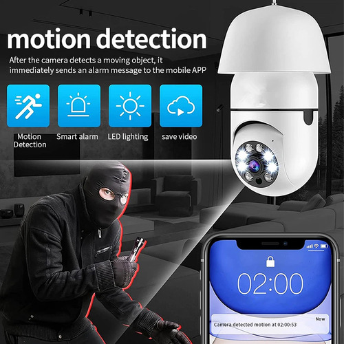 2.4g E27 Bombilla Wifi Cámara Versión Nocturna Protección