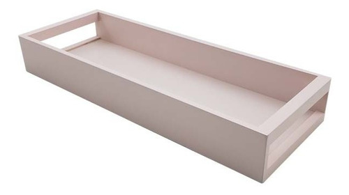 Bandeja Retangular Decorativa Pequena Mdf Laca Luxo Rosa Cl