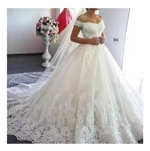 Vestido De Noiva Com Brilho Princesa Lindo Casamento 'e150