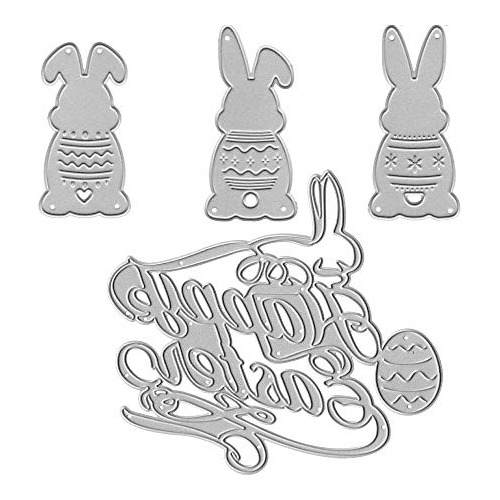 Metal Easter Die Cuts Cute 3 Pattern Rabbits Happy East...