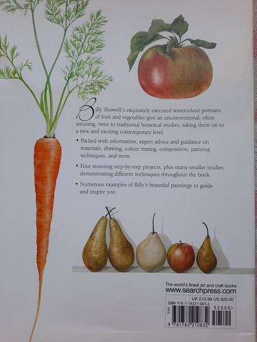 Libro Acuarela Billy Showell Fruit Y Vegetable Portraits