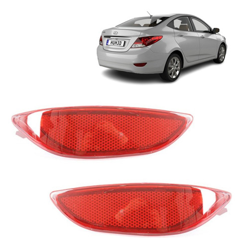 Reflectante Trasero (par) Para Hyundai Accent Rb 2012/2020