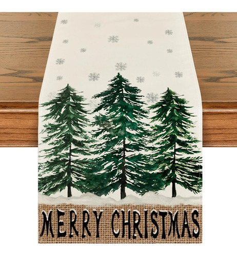 Camino De Mesa Arbol De Navidad Copos De Nieve 33 X 91.5 Cm