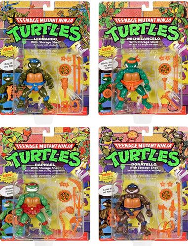 Tmnt Turtles Ninja Vintage Figuras Clasicas Set 4pzs