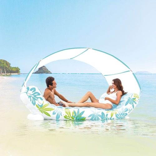Boia Intex Inflável 2 Lugares C/ Toldo Removível P/ Piscina
