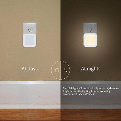 Luz Nocturna Led Regulable Con Enchufe De Ca Con Sensor De L