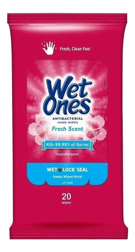 Lenços Umedecidos Antibacterianos Wet Ones 20 Wipes