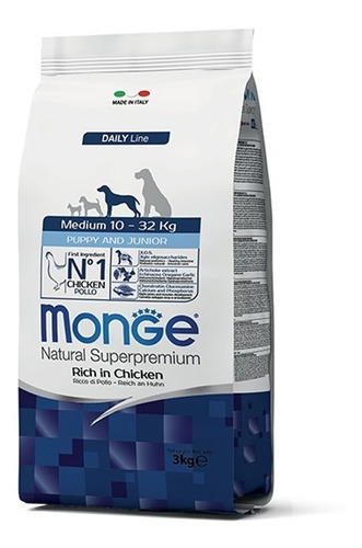 Monge - Medium Puppy & Junior Chicken Pollo 3kg