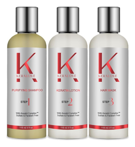 Keratina Brazilian Keralove 3 Pasos De (usa) 120ml 