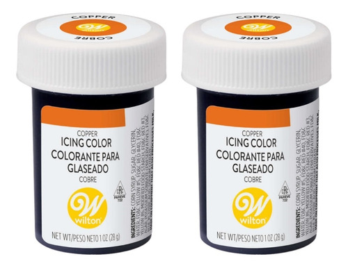 Juego 2 Colorantes Comestibles En Gel Cobre X1 Oz - Wilton