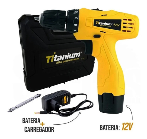 Imagem 1 de 5 de Parafusadeira Furadeira 12v 3/8 Litio Biv 5498 Titanium +kit