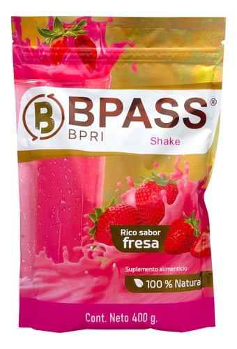 Bypass Malteada Sabor Fresa 400 G Bpri.