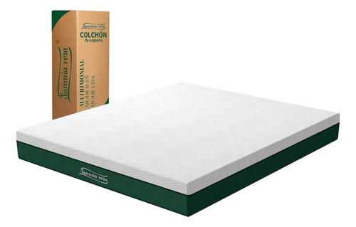 Colchón Matrimonial De Espuma 15cm Confort Verde Con Cremallera Desmontable Somnia Vera