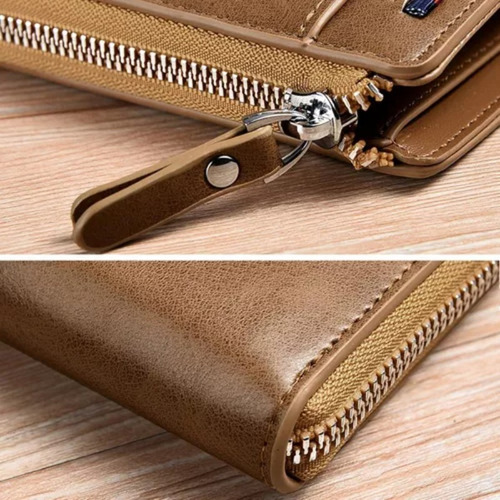 Carteras Aiks Kangaroo, Cartera De Cuero Con Bloqueo Rfid Retro Red