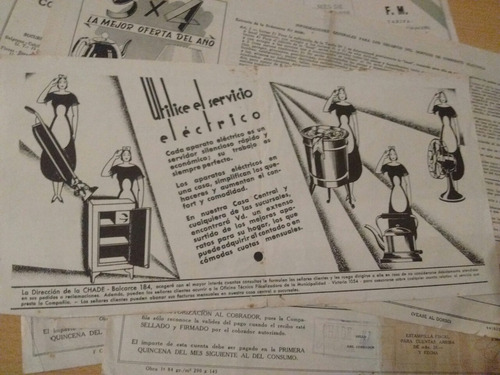 Lote 8 Antiguas Facturas Compañía Argentina Electricidad