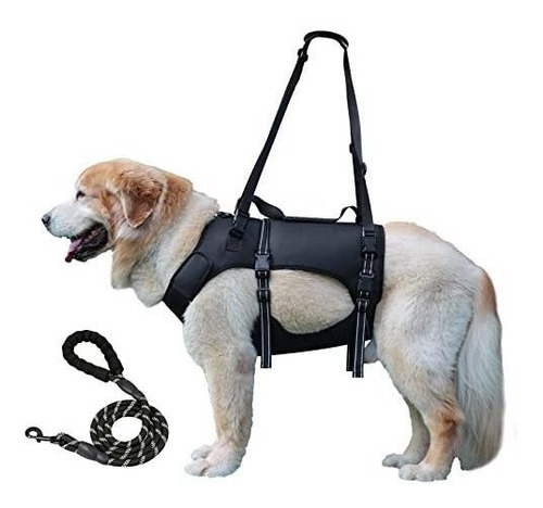 Arnes De Mascota Discapacitada  Ajustable  Correa Negro Xl