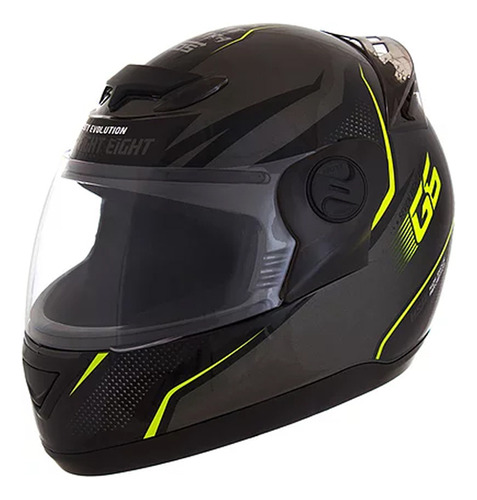 Casco Integral Negro/amarillo M - Aprobado - Biela Motos. 