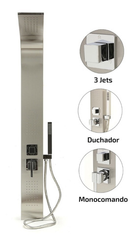 Imagen 7 de 10 de Columna De Ducha Con Hidromasaje Jets Acero Duchador Mano