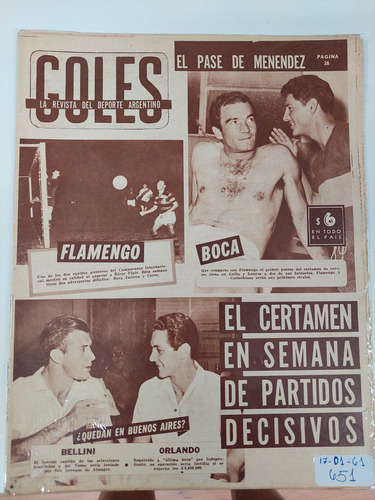 Revista Goles 651 17/1/1961