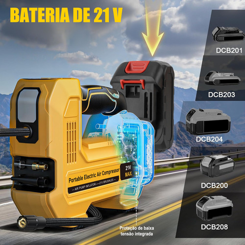 Compressor De Ar 150psi Com Tela De Led,bateria Llítio Dupla