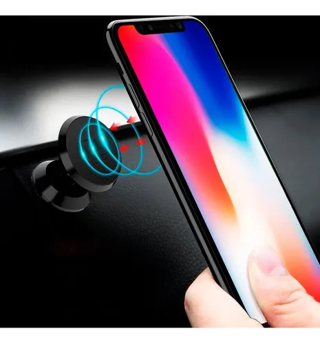 Soporte Celular Auto Gps Universal Porta Celular Magnetico Color Negro