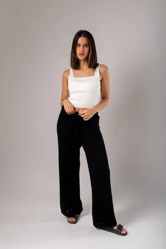 Pantalon Mujer Wide Leg Tejido Palazzo Verano Liviano