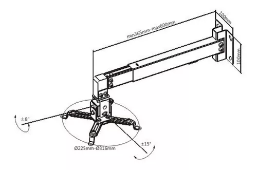 Soporte Proyector Techo Pared Extensible Universal Regulable