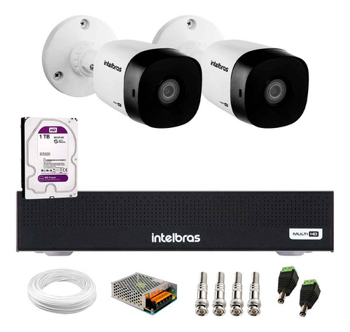 Kit 2 Câmeras Intelbras Vhd1230b Ir 30m Dvr Mhdx 300 Hd 1tb