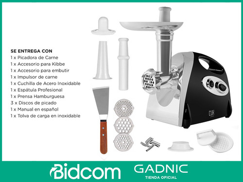 Imagen 8 de 10 de Picadora Carne Electrica Alta Potencia + Accesorio Chorizos