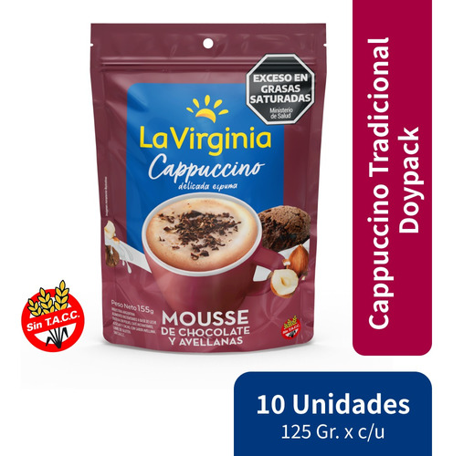 La Virginia Cappuccino Mousse Chocolate Y Avellanas X 10 Un