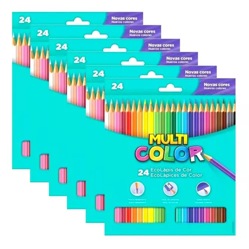 Lápis De Cor 24 Cores Multicolor Super