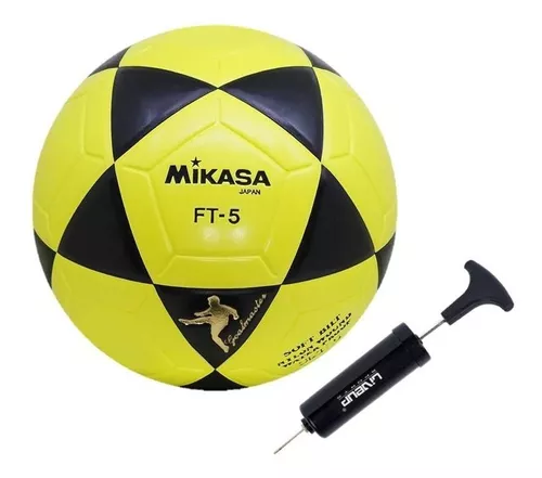 Bola De Futevôlei Ft-5 Amarelo E Preto Mikasa + Bomba Brinde