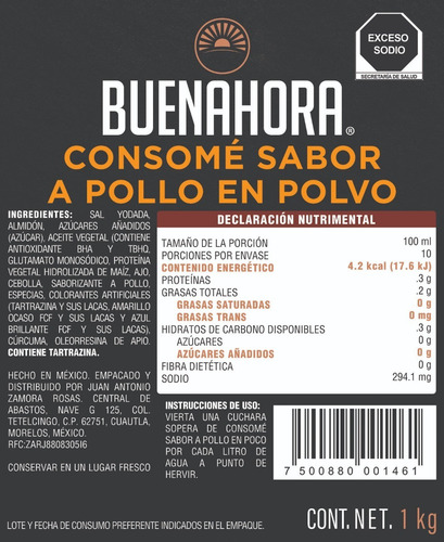 Consomé De Pollo En Polvo Excelente Calidad 1 Kg
