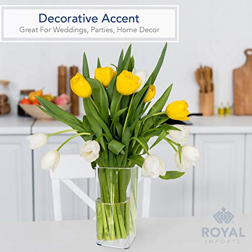 Florero Acrílico Alto Rectangular - Centro De Mesa Decorativ