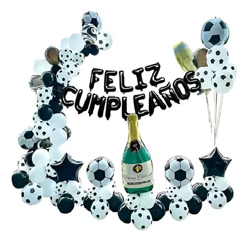 Globo Feliz Cumpleaños globo Futbol 478 globos metalizados set de globos letras pasteleriacl