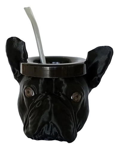 Mate Bulldog Frances Negro. Impresion 3d